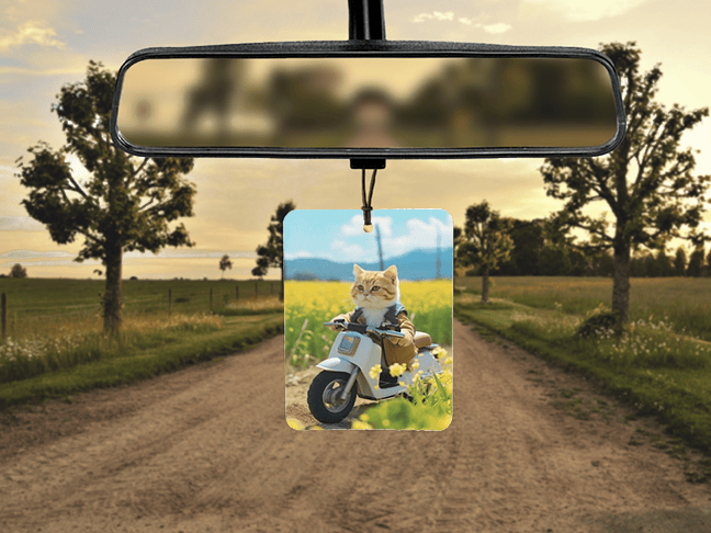 Kitty Scooter Ride Air Freshener Mockup