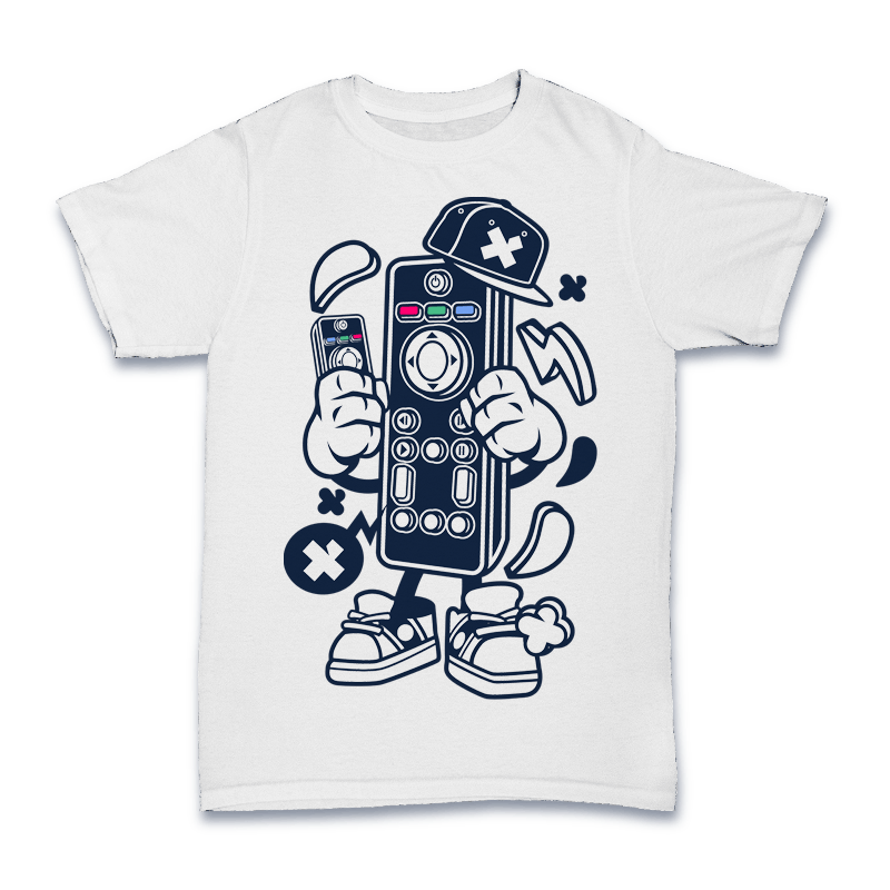 Cartoon Remote Character Shirt Mockup