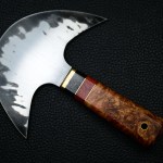 San Mai LAL Round Knife Natural Maple Burl