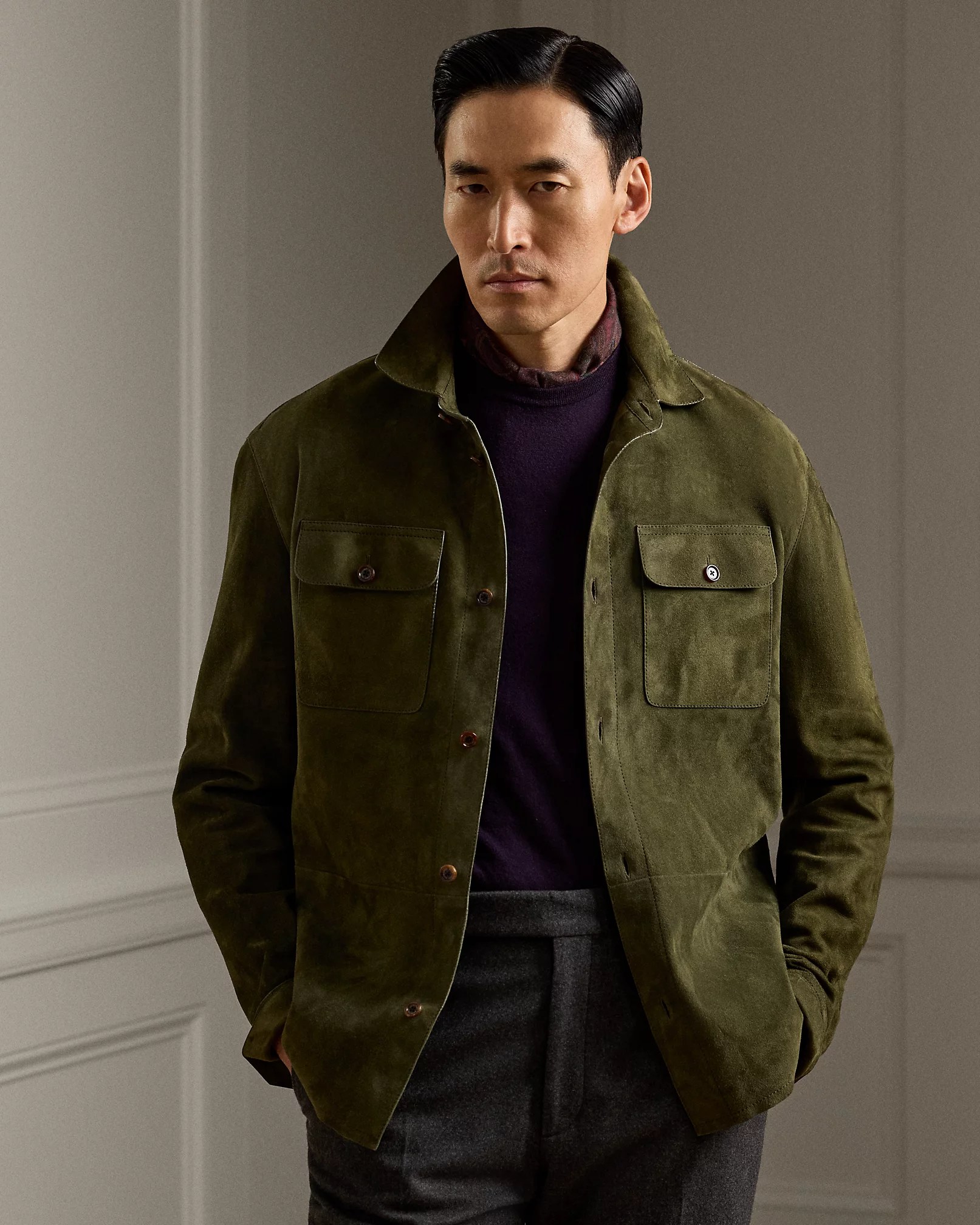 Green Suede Jacket for Men | 100% Lamb Suede | Leatherings