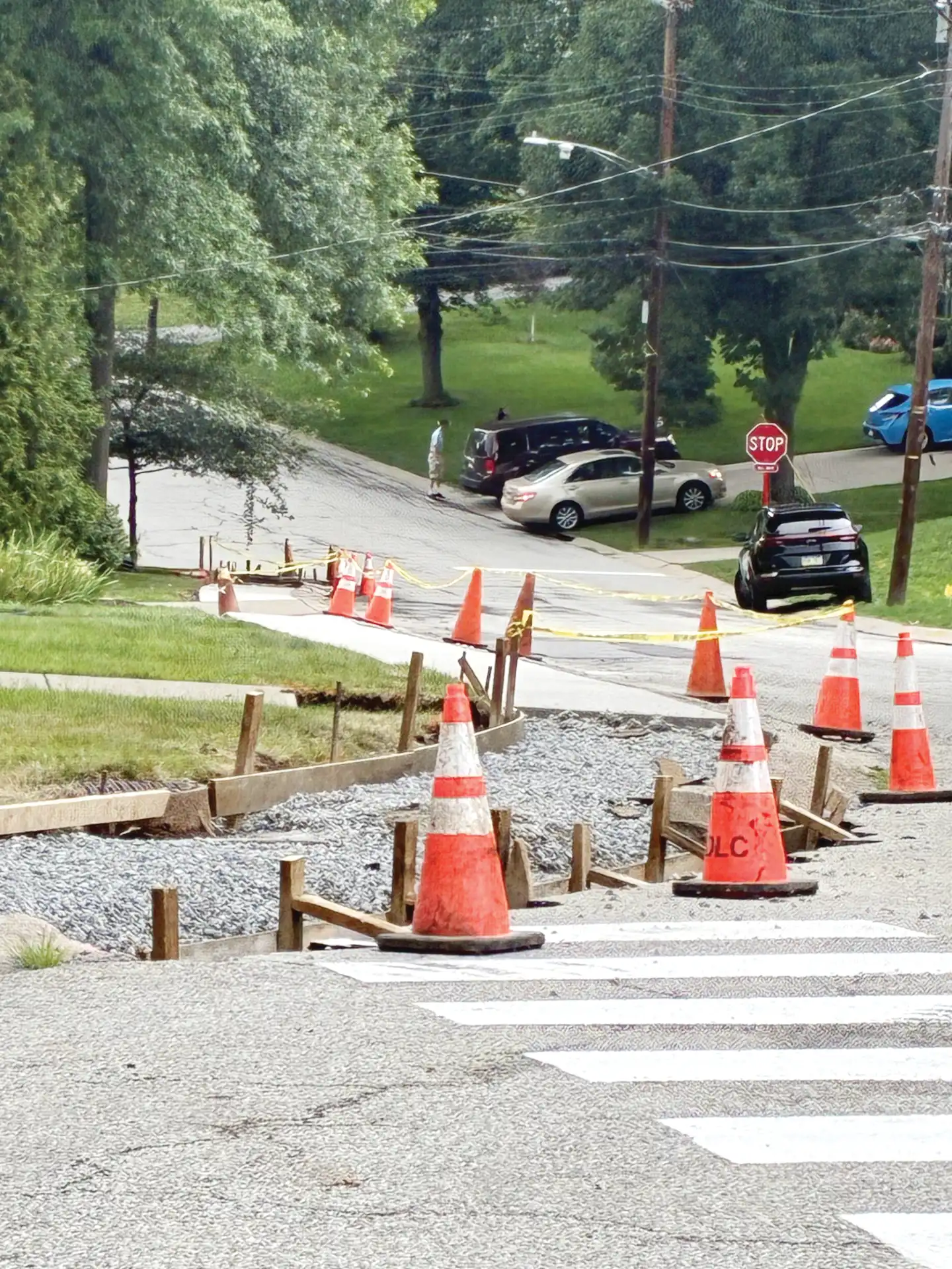 New sidewalks take shape along Greenhurst Drive as part of Mount Lebanon’s effort to improve pedestrian safety and neighborhood connectivity. (Lebo Beat photo)