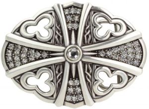 Gürtelschnalle Glamour Cross Oval 4,0 cm