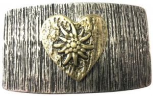 Gürtelschnalle Edelweiß Herz 4,0 cm