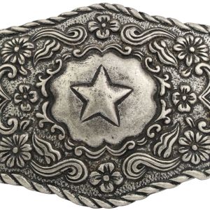 Gürtelschnalle Stern mit Blumen 4,0 cm