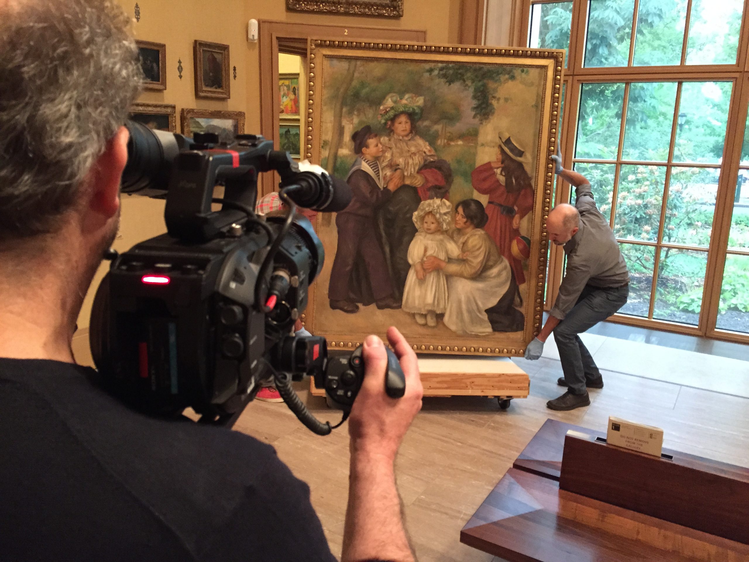 A crew films "Renoir: Reviled and Revered."