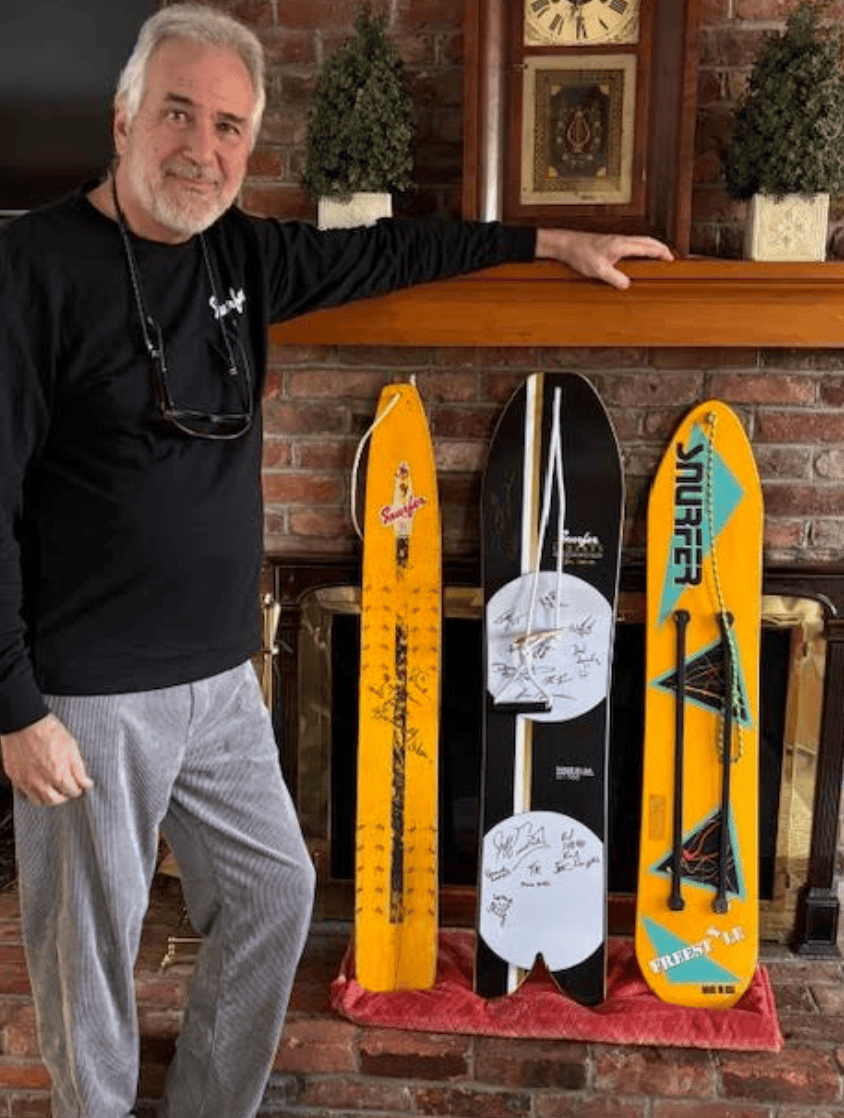 Dublin’s Paul Graves with evolving versions of snowboards.
