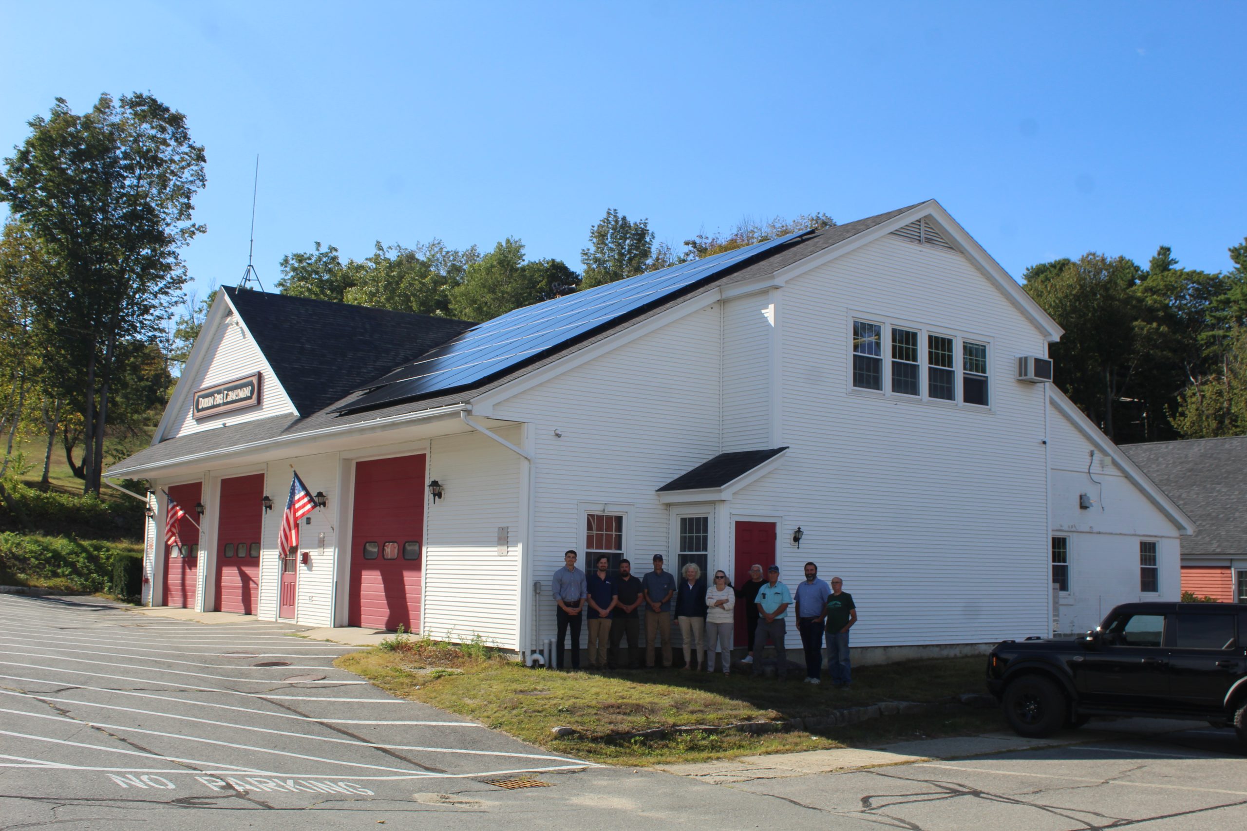 The Dublin Fire Station host a new solar array on its roof. ASHLEY SAARI / Ledger-Transcript