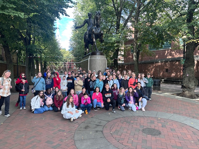 The Conant 7th-grade class was able to visit Boston for a history field trip with support from a grant. COURTESY