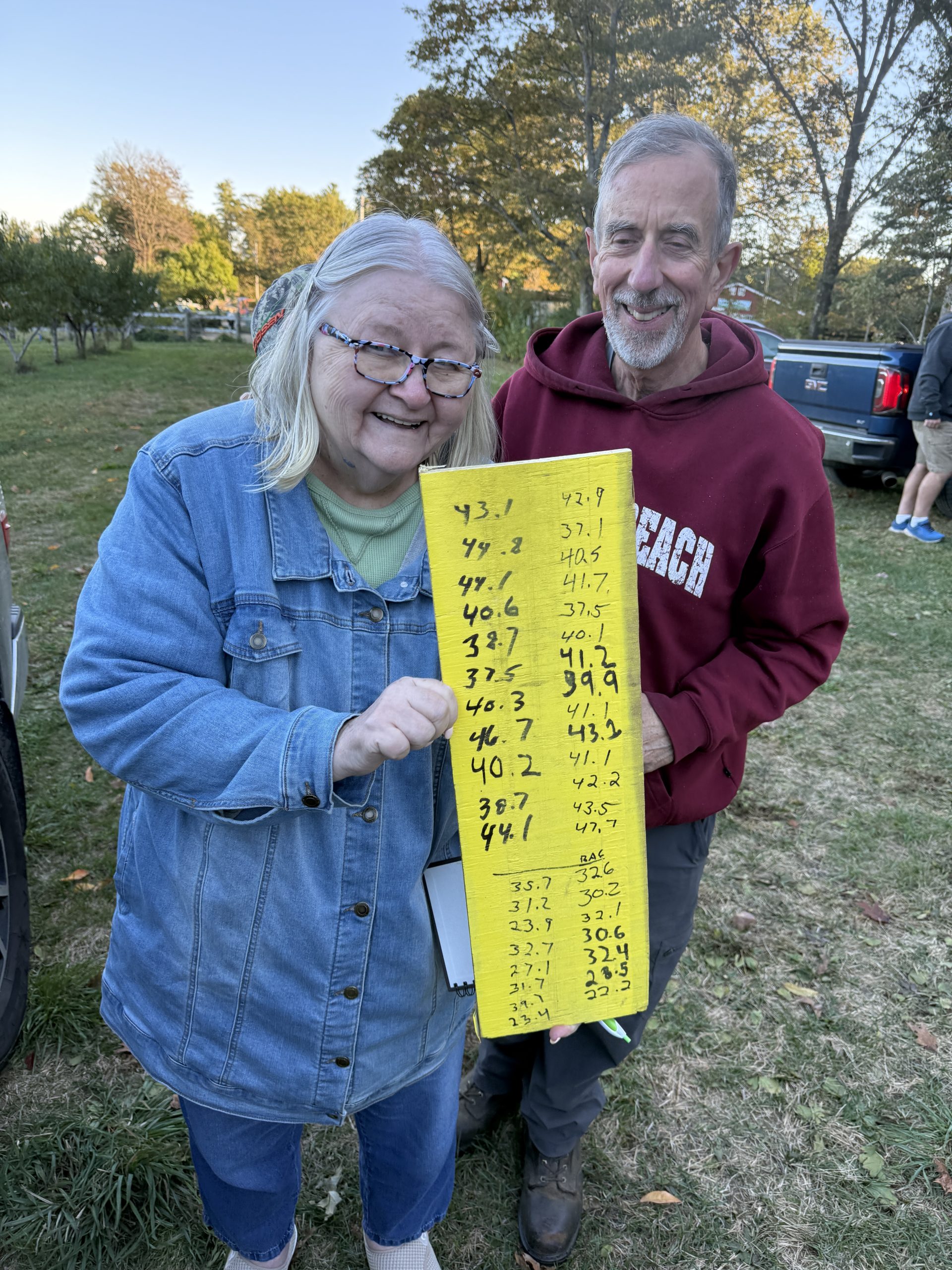 Birchwood Orchard owner Mary Pierce and St. Vincent de Paul director Kevin Little. COURTESY