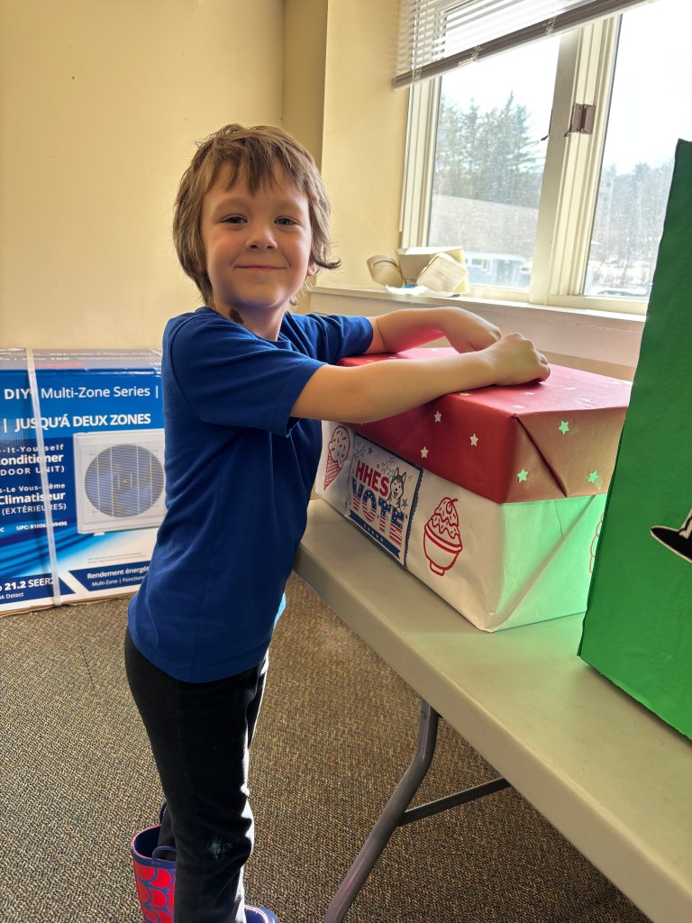 Greenville resident and kindergarten student, Ryan DeJesus casts his vote in the SAU 87 Kids Vote.
LISA WILKINSON / Courtesy
