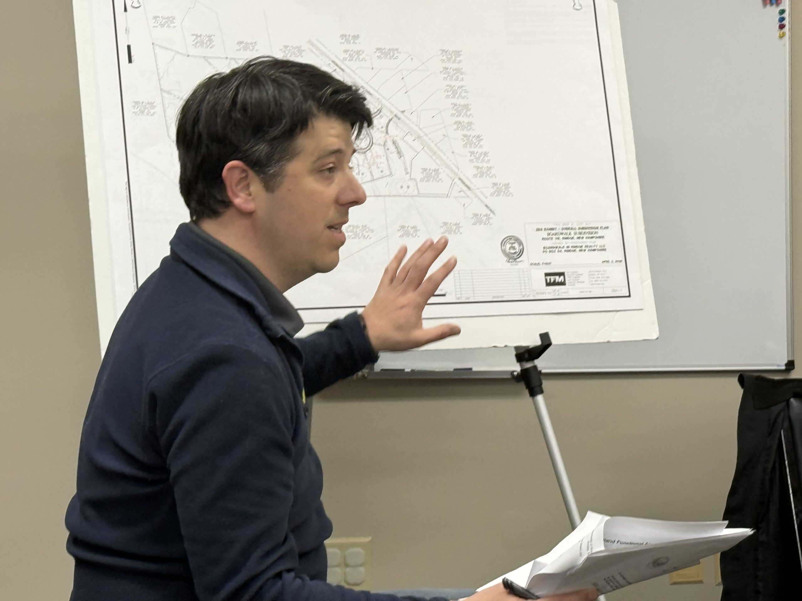 Nick Golon of TFMoran presents plans for a new development off Route 119.