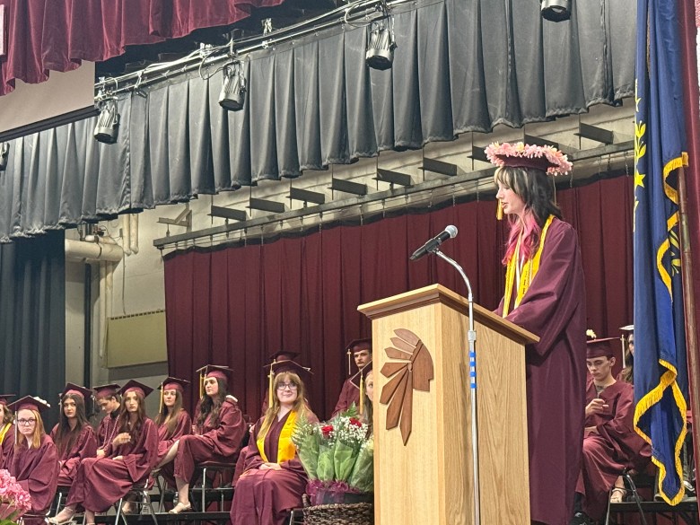 Valedictorian Madison Labrecque gives her address.