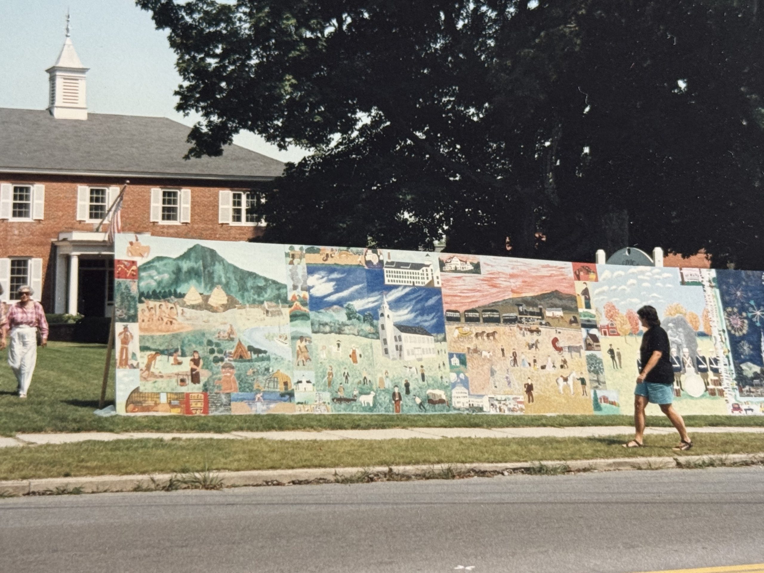 Murals on display in front of the Civic Center in 1992.