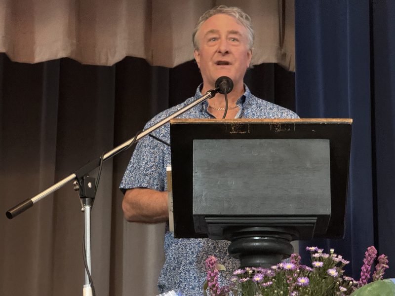 Duncan Watson speaks at the Amos Fortune Forum on Friday.
