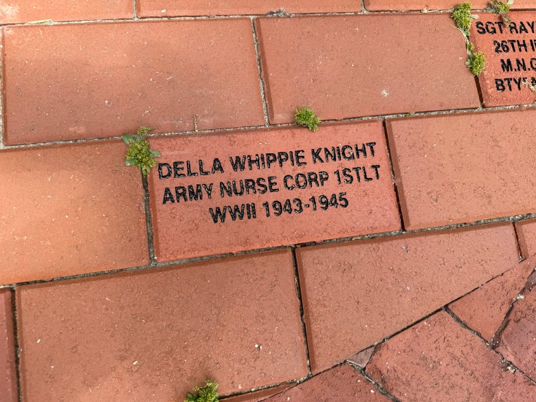 Bricks in Veterans Park in Rindge honoring female veterans. 