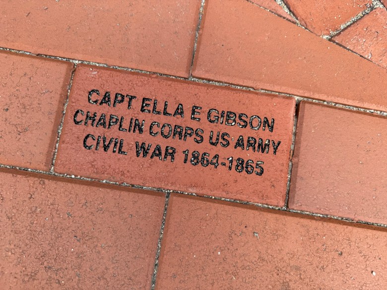 Bricks in Veterans Park in Rindge honoring female veterans. 