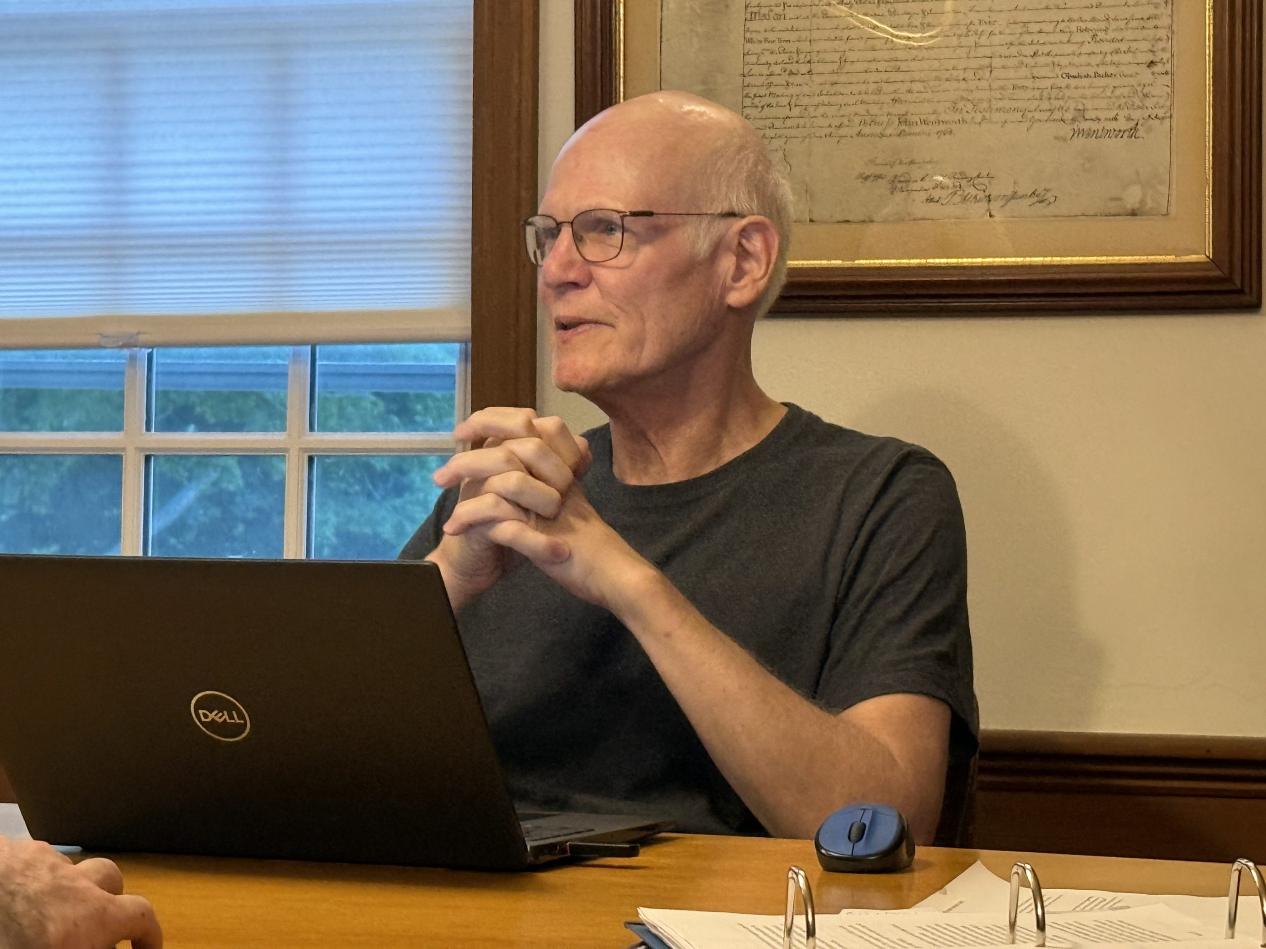 ZBA Chair Bob Dillberger discusses two new policies during a public hearing on Tuesday.