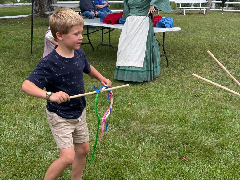 Simeon Petersons plays on the common.