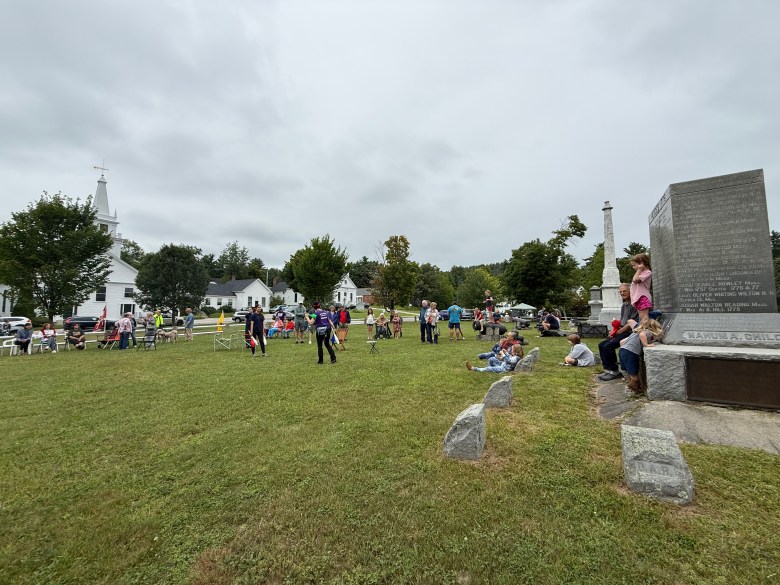 Residents gathered on the Temple common for games, music and a potluck on Saturday in celebration of the nation's 250th birthday.