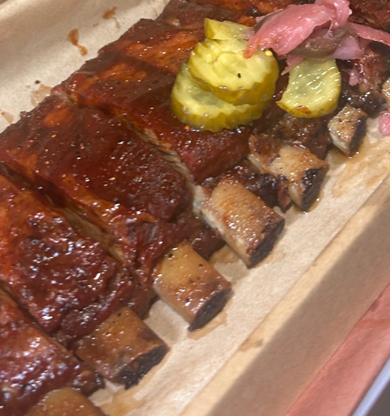Angry Cock BBQ's competition style ribs.