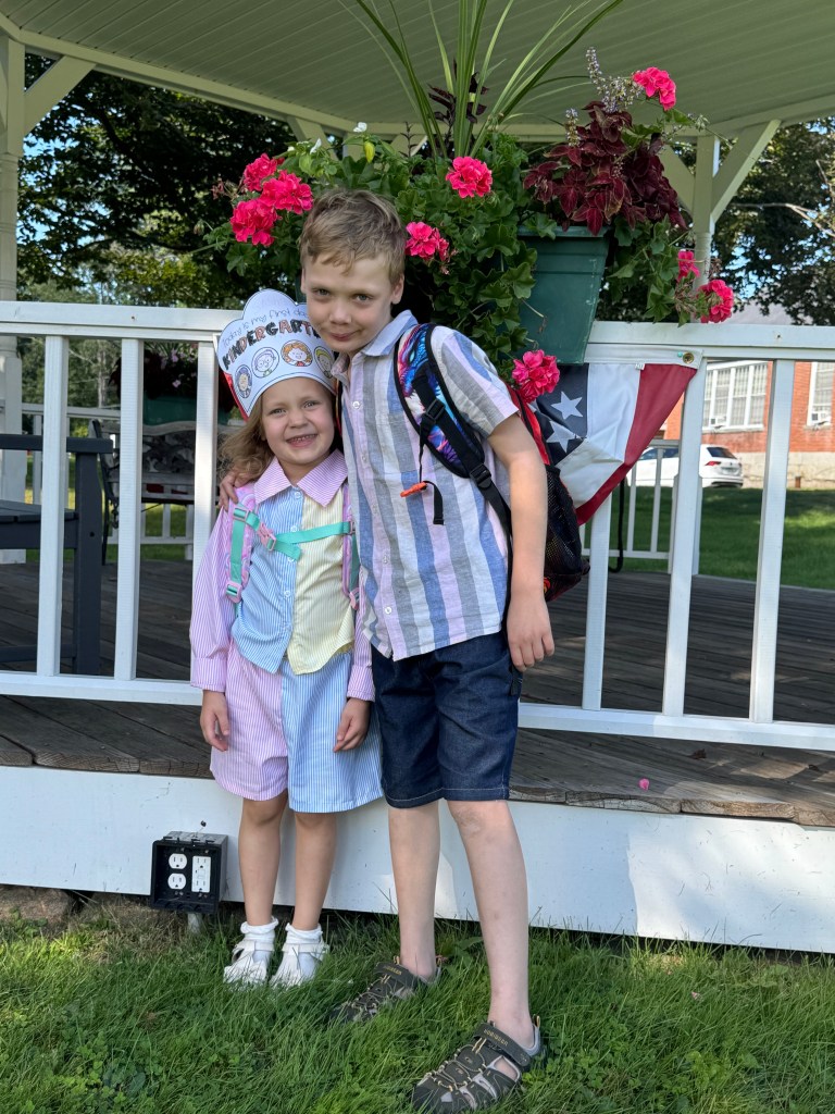Sasha and John Suiter are ready for their first day at Mason Elementary School.
