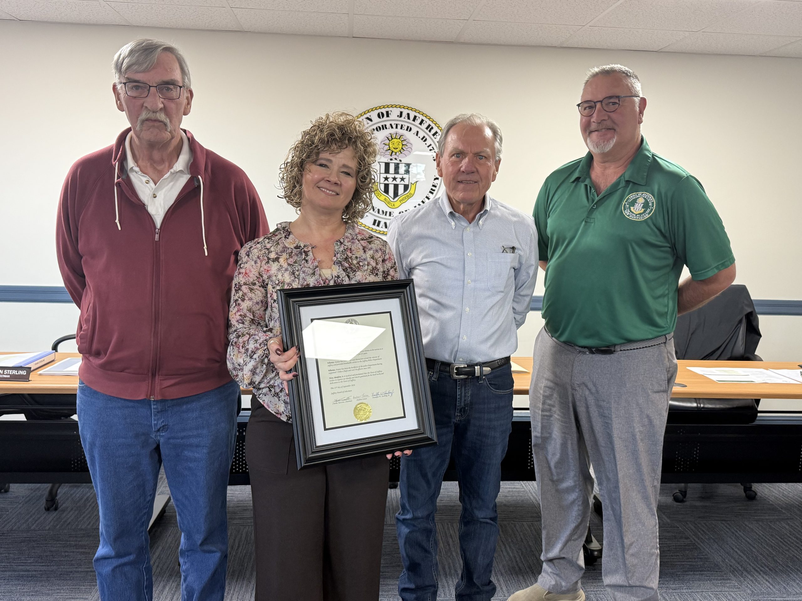 Jaffrey honors police administrator Denise Chatel for 25 years of service