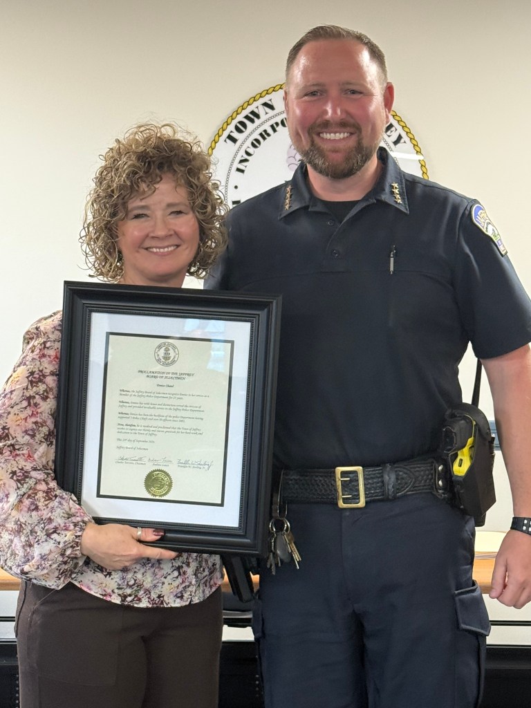 Police administrator Denise Chatel and Police Chief Chris LeBrecque.