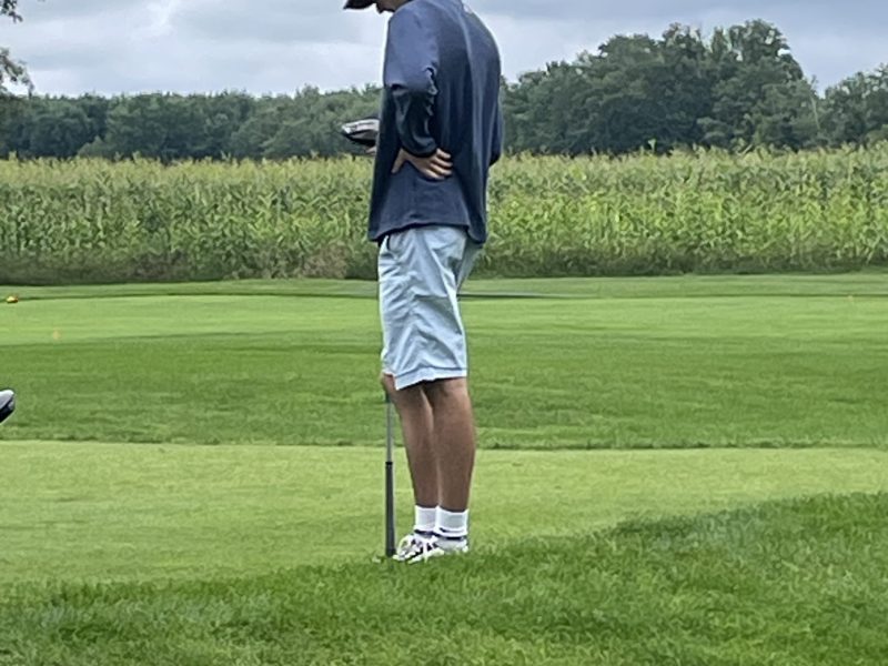 ConVal senior Anthony Gutwein in deep thought after a nice drive.