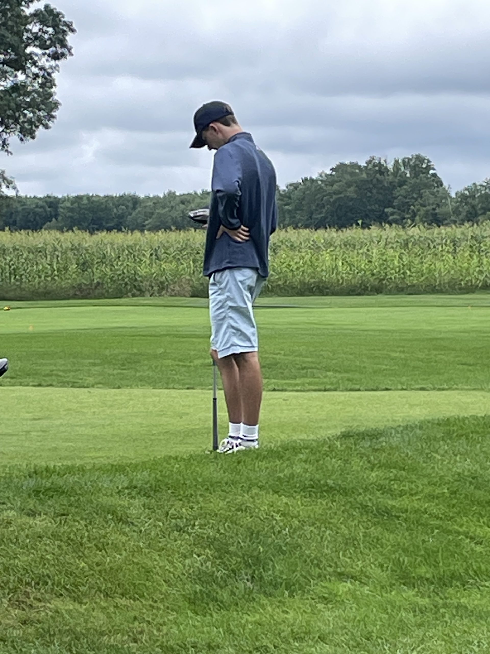 ConVal senior Anthony Gutwein in deep thought after a nice drive.
