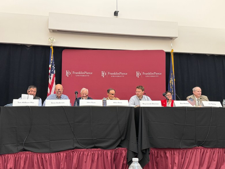 State House of Representative candidates answer questions at a forum at Franklin Pierce University on Tuesday.