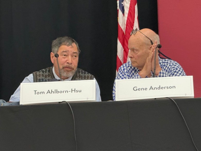 Candidates Tom Ahlborn-Hsu and Gene Anderson discuss housing affordability.