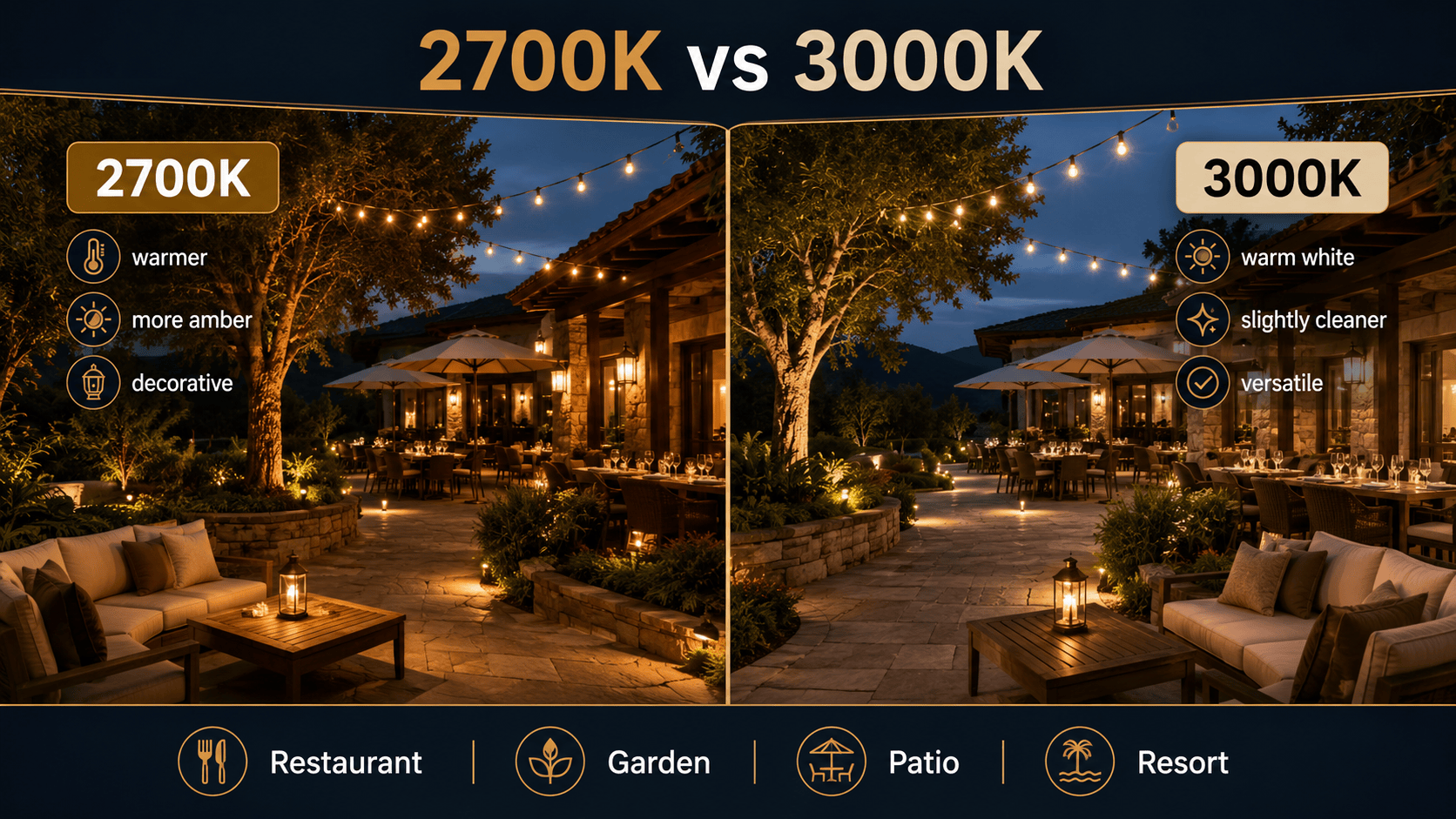 2700K vs 3000K vs 4000K vs 6500K: How to Choose Color Temperature for Outdoor Solar Lights post thumbnail