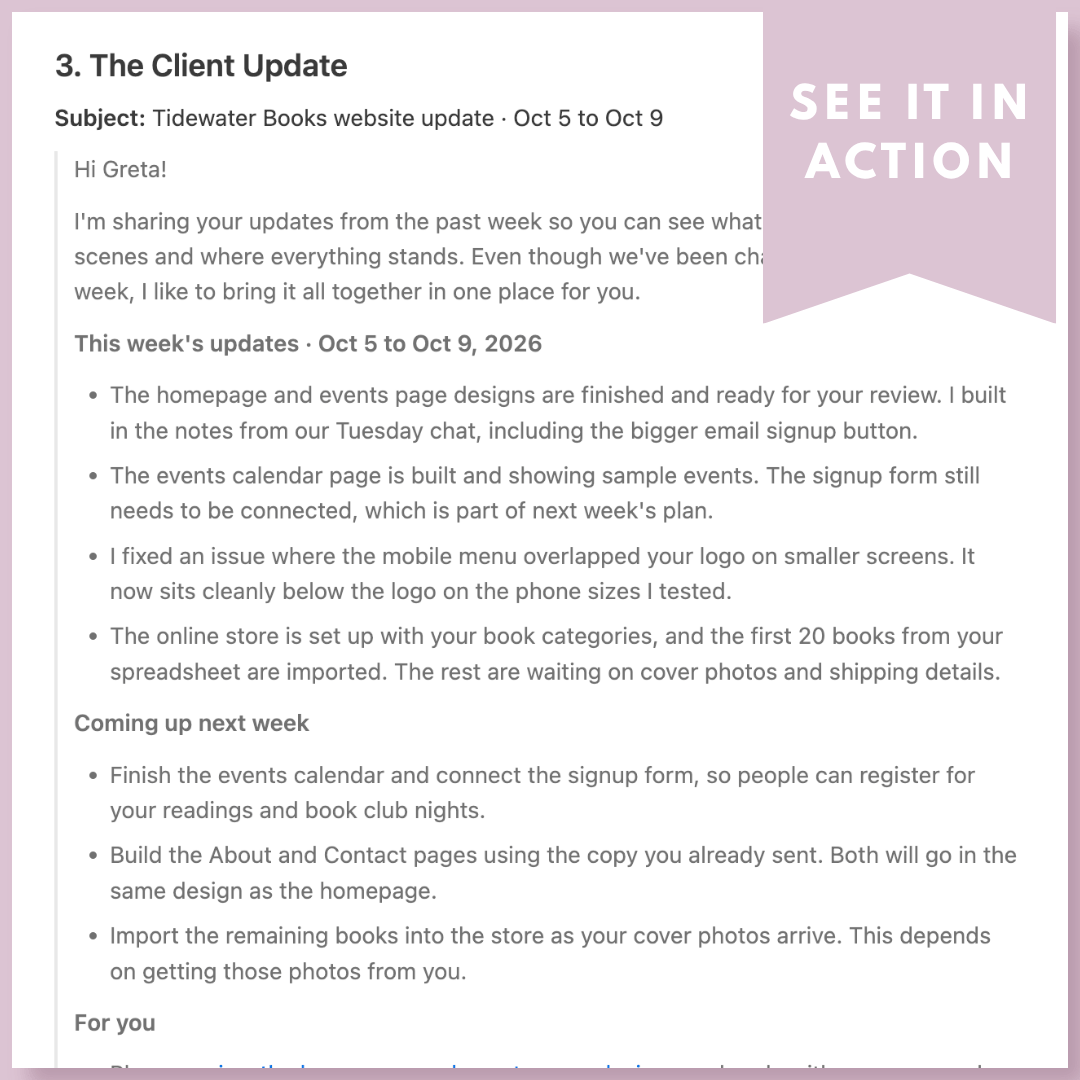 Weekly Client Update Writer