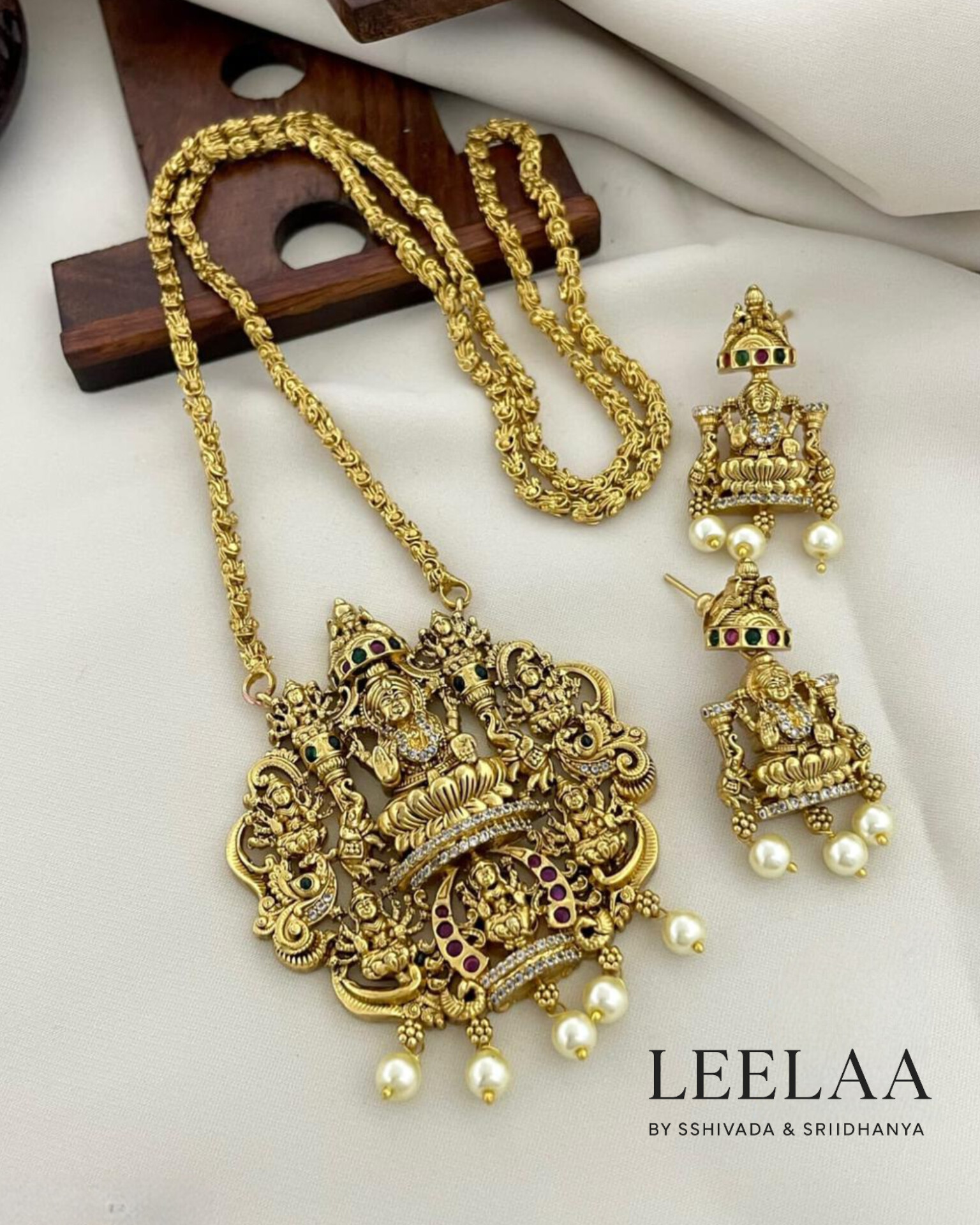 Lakshmi Pendant Haaram /Chain with Earrings