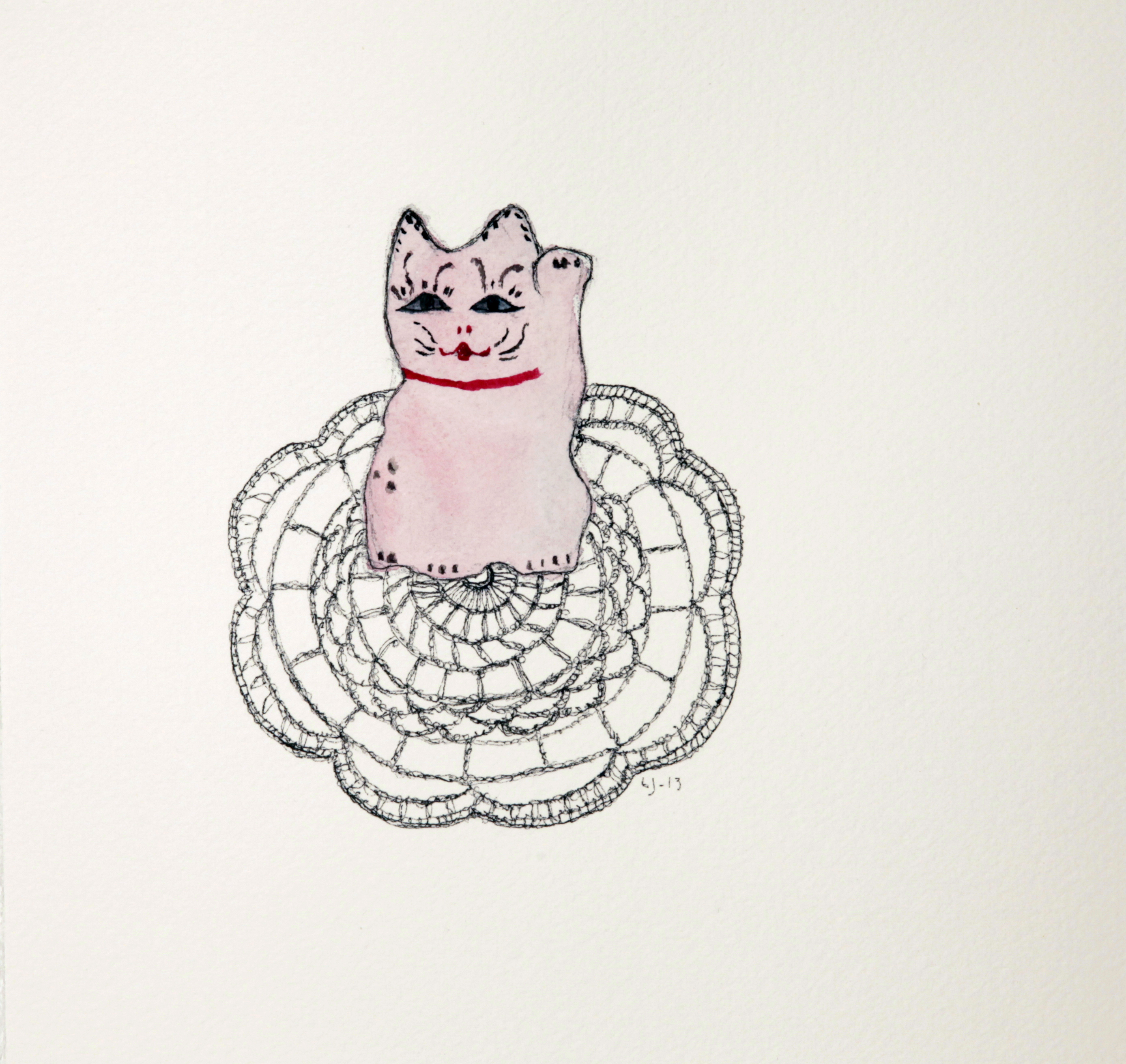 Sarjasta, Kattaus yhdelle, akvarelli ja tussi paperille 20x20, 2014