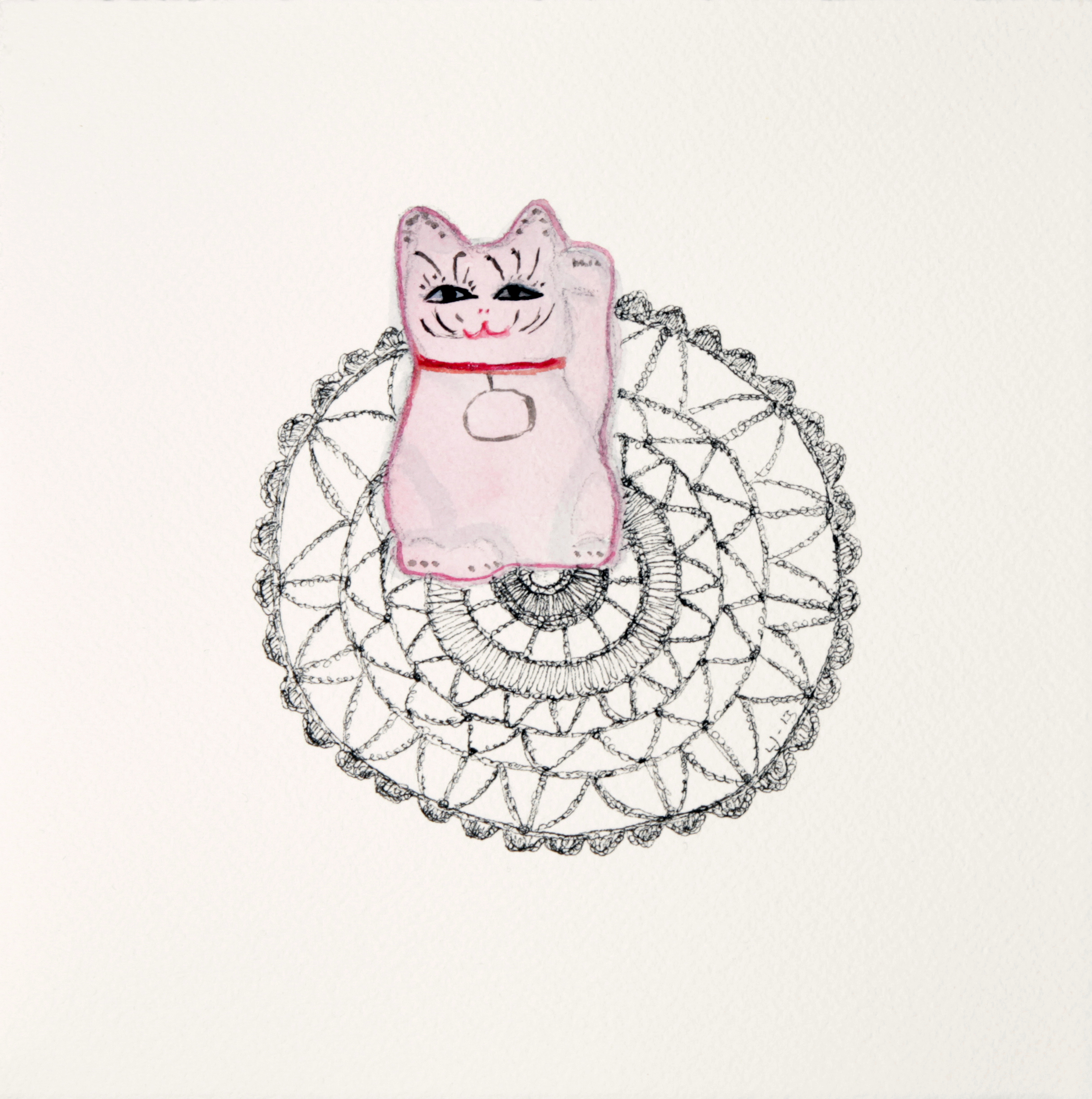 Sarjasta, Kattaus yhdelle, akvarelli ja tussi paperille 20x20, 2014