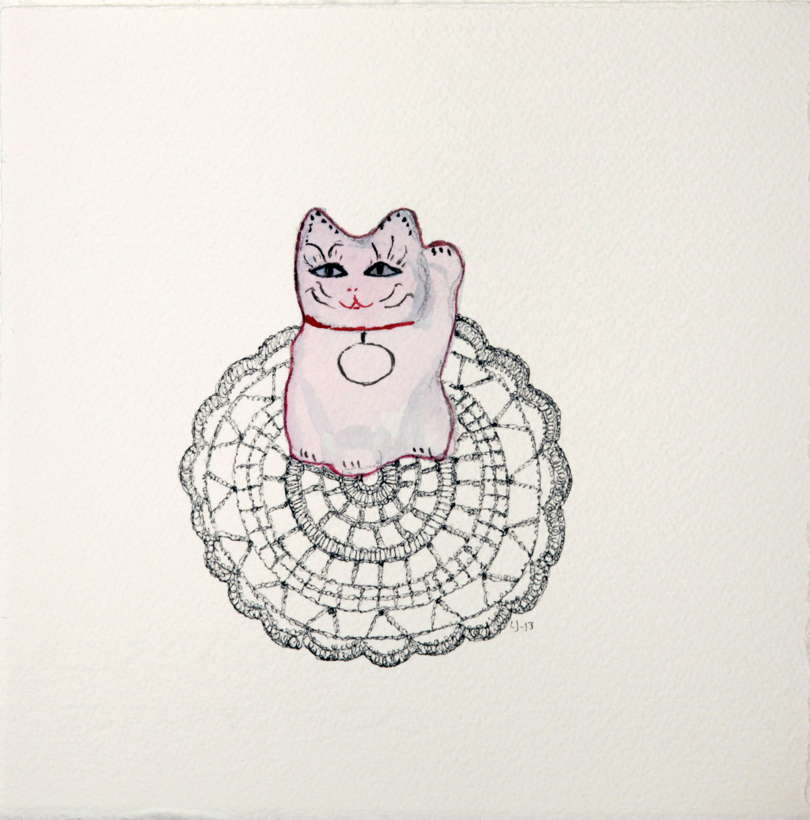 Sarjasta, Kattaus yhdelle, akvarelli ja tussi paperille 20x20, 2014