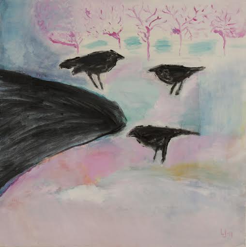 Seisoskelua 1. , öljy kankaalle, 45x45 2014