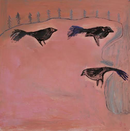 Seisoskelua 2. ,öljy kankaalle, 45x45 2014