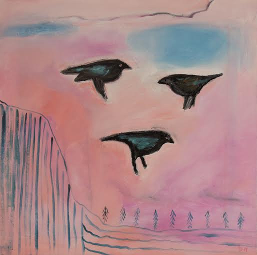 Seisoskelua 3., öljy kankaalle, 45x45 2014