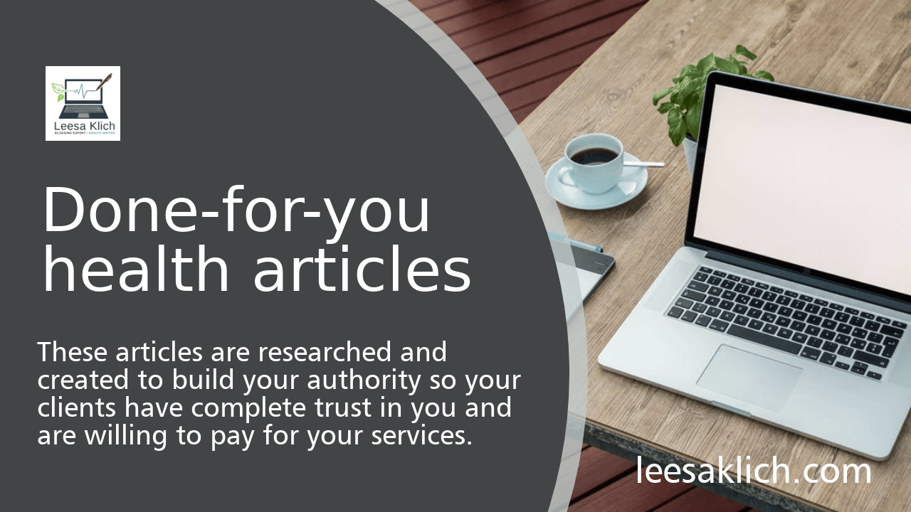 Done-for-you health articles