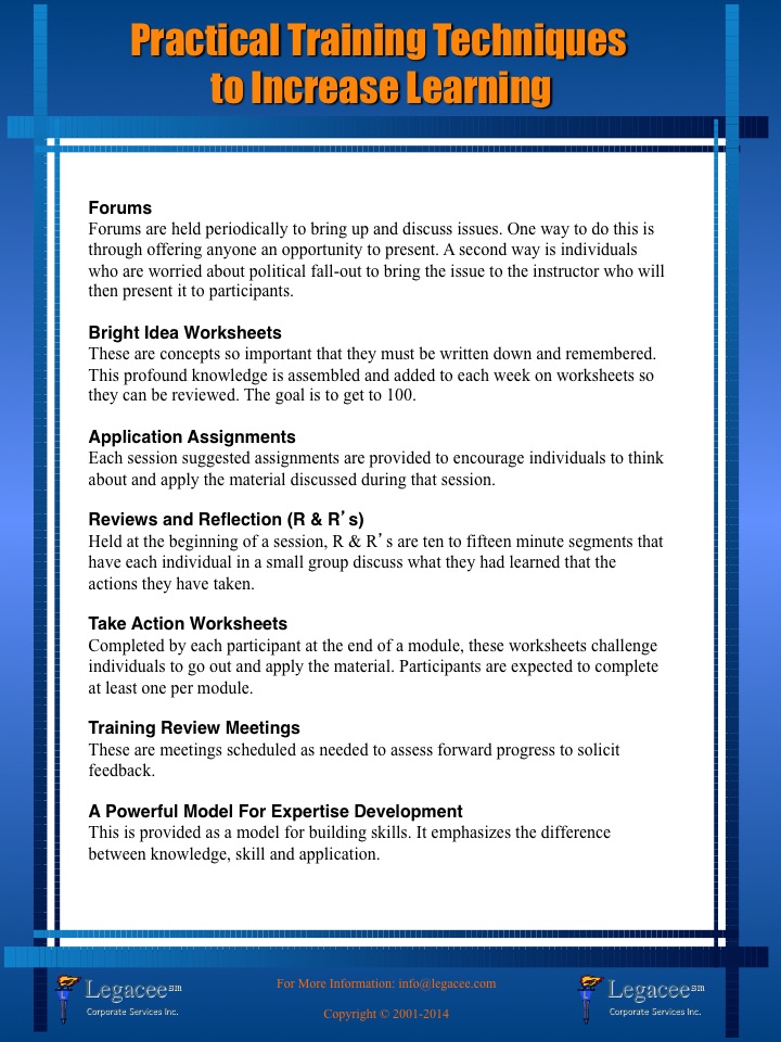 Training and Development - Legacee