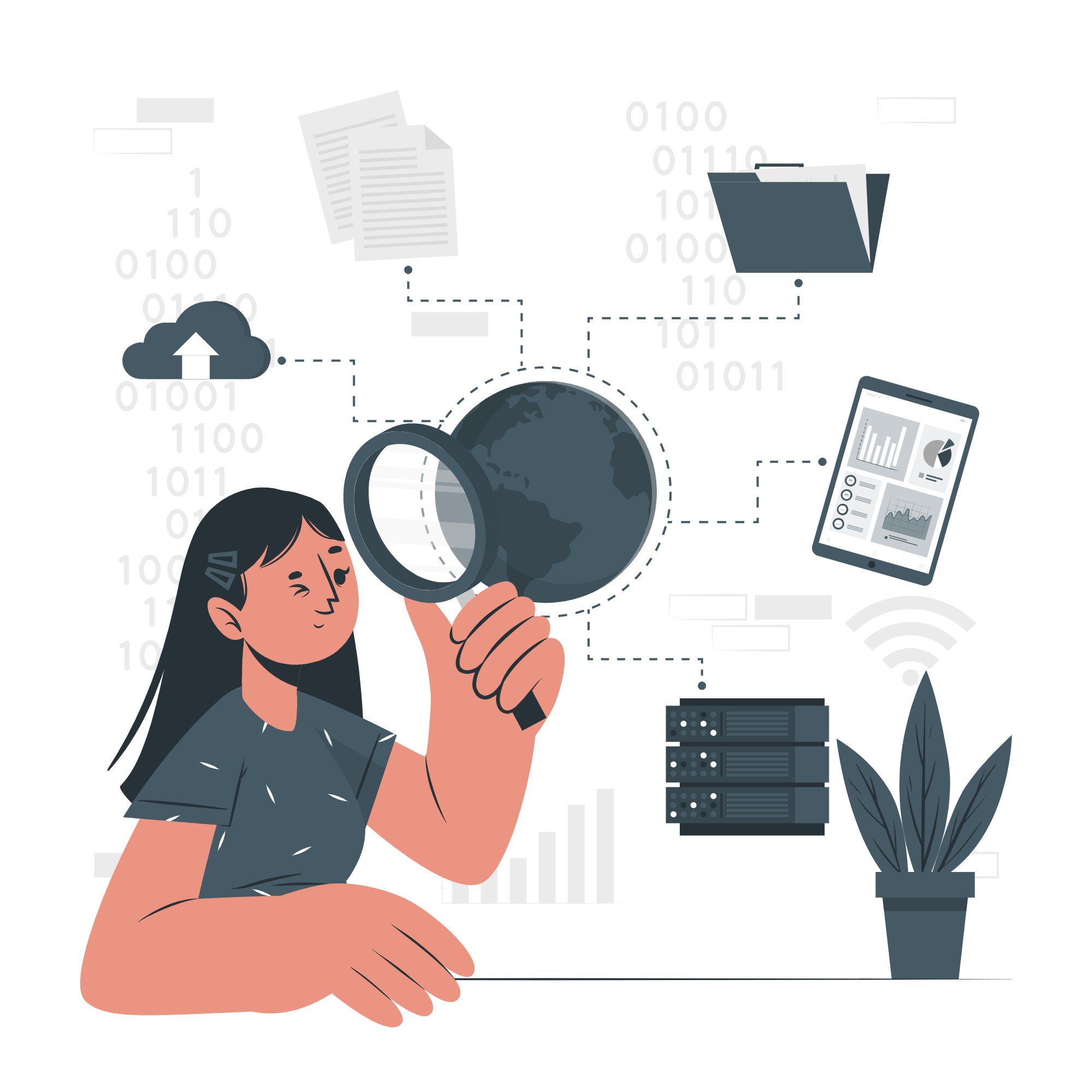 a person looking at the data