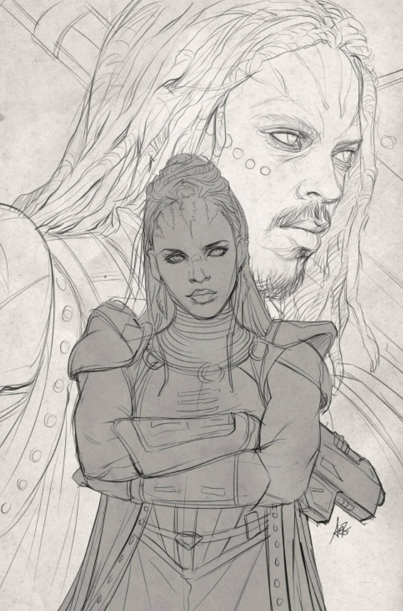 Rebel Moon House Blood Axe #1 Artgerm B&W Virgin Variant Cover
