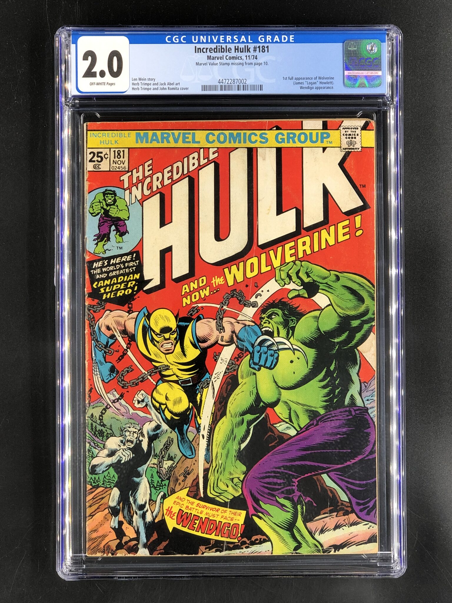 Incredible Hulk #181 CGC 2.0 - Legacy Comics and Cards | Trading