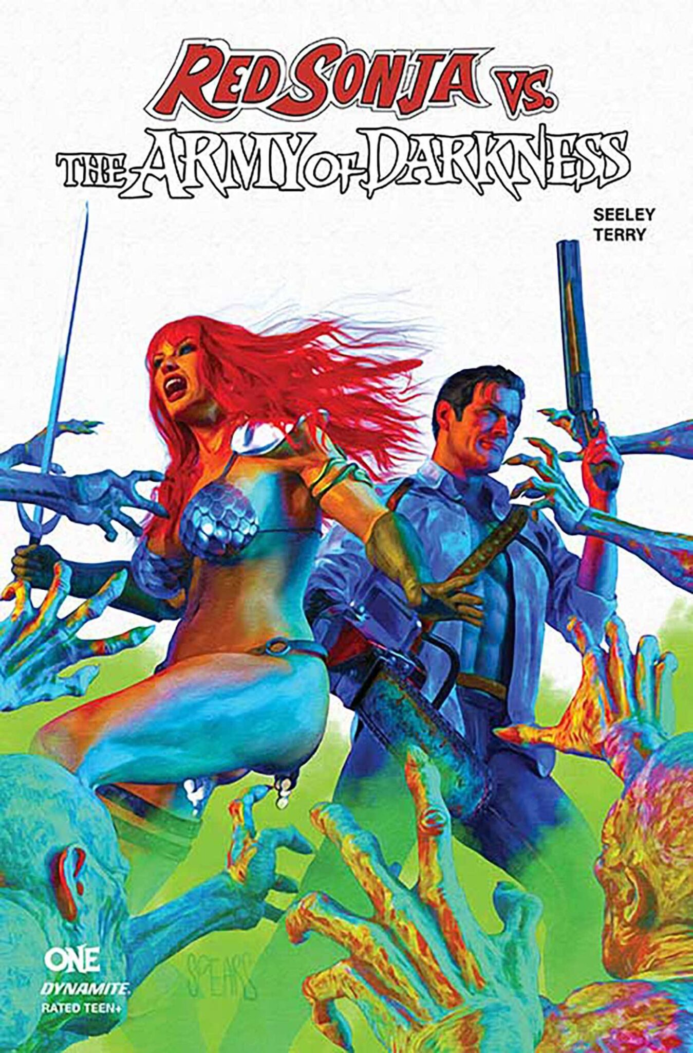 Red Sonja vs Army of Darkness #1 Mark Spears White Background Foil