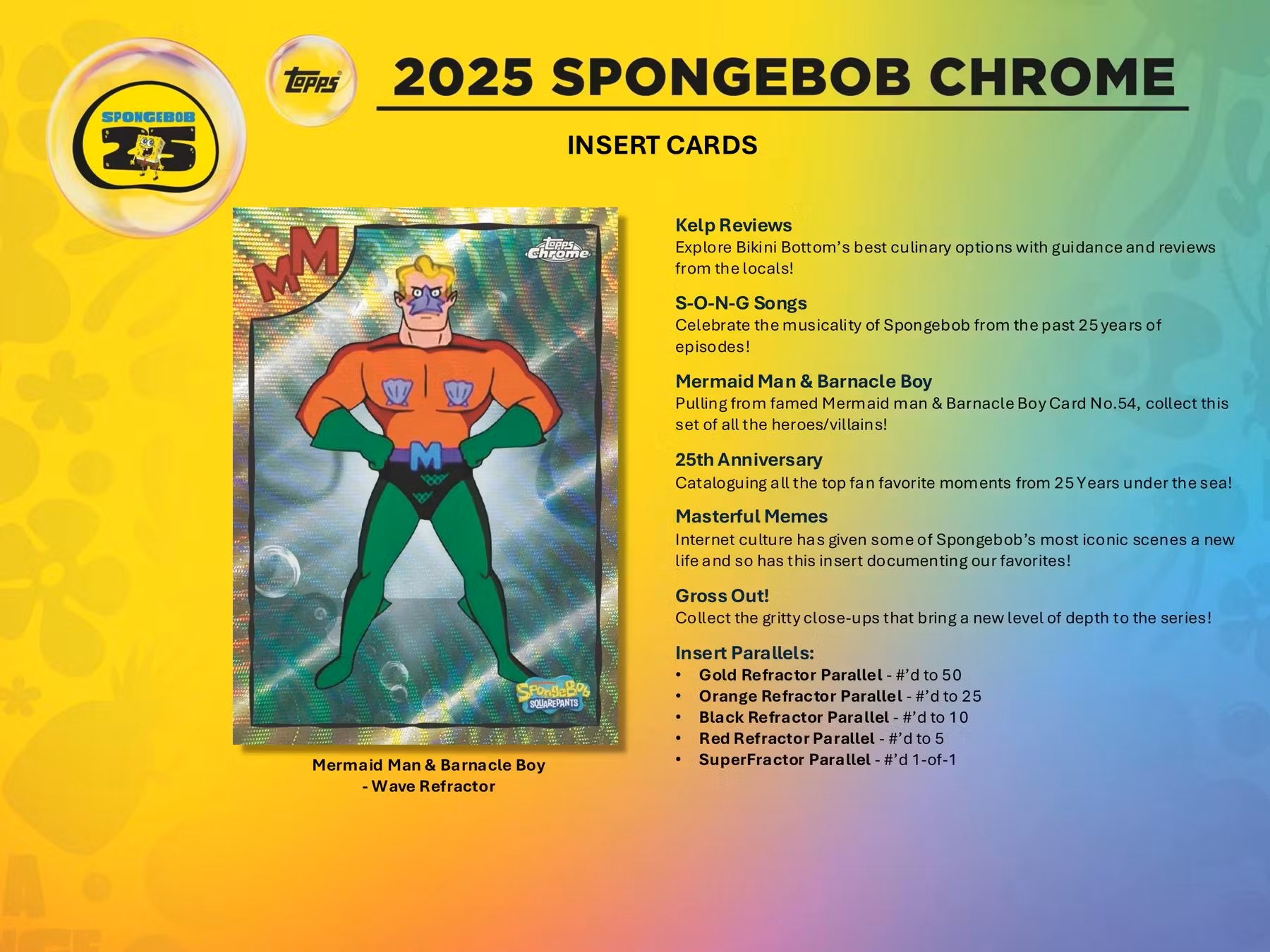 Topps 2025 SpongeBob Chrome 25th Anniversary Hobby Box - Legacy