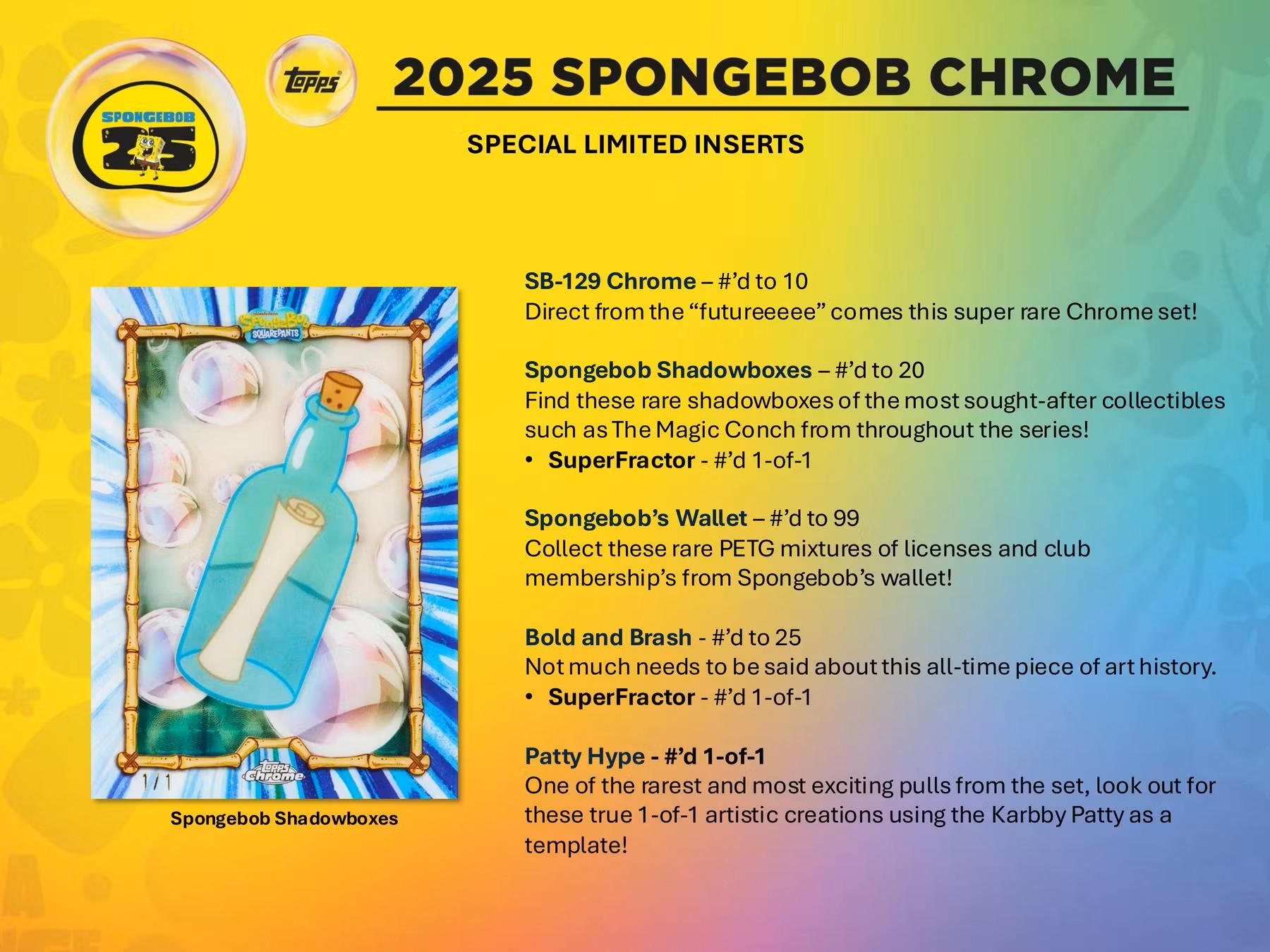 Topps 2025 SpongeBob Chrome 25th Anniversary Hobby Box - Legacy