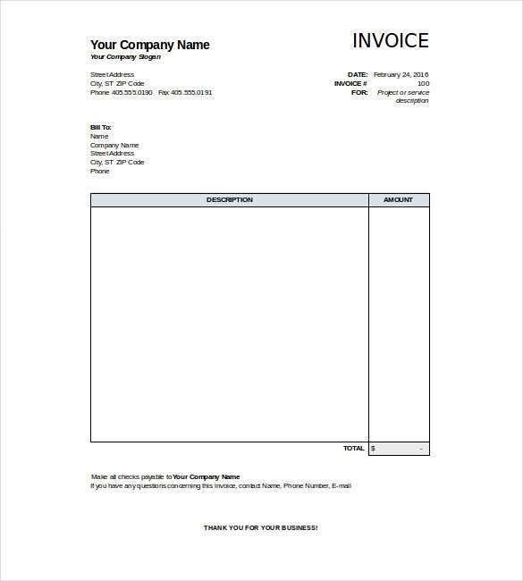 basic blank invoice template cards design templates