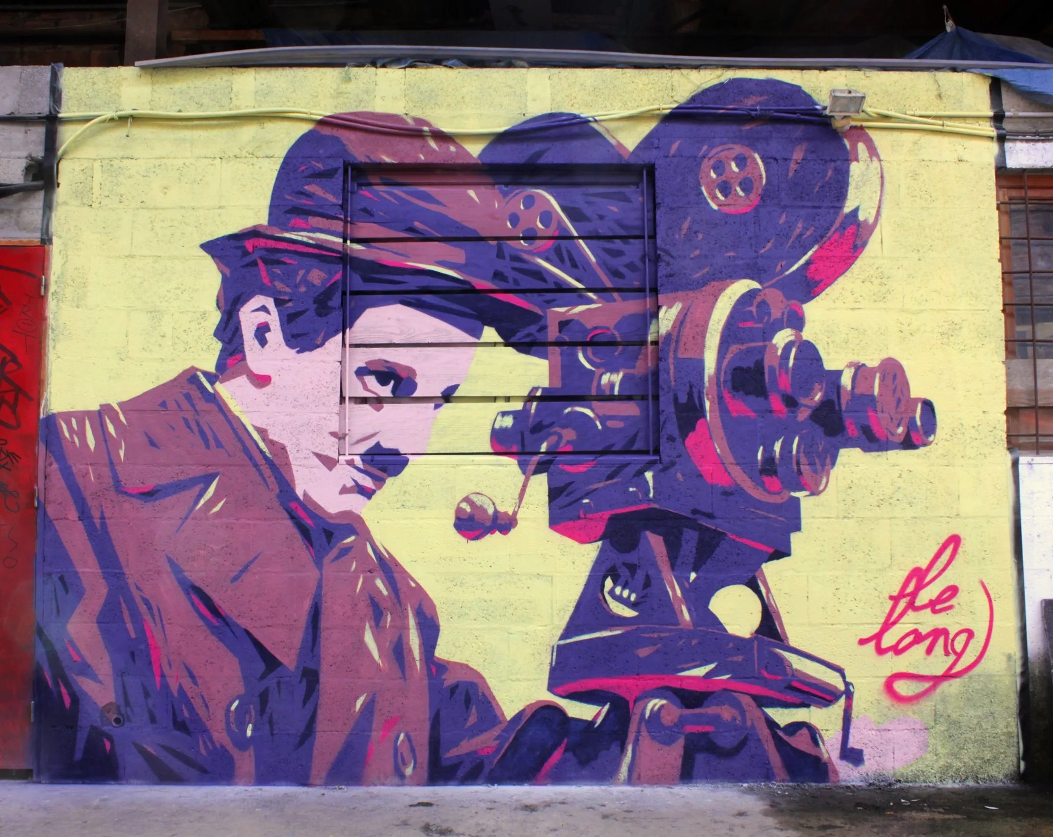 Charlie Chaplin 1 LeLong Street Art Fresques Graffitis Tags Cadeau Original